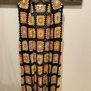 Long crochet cardigan